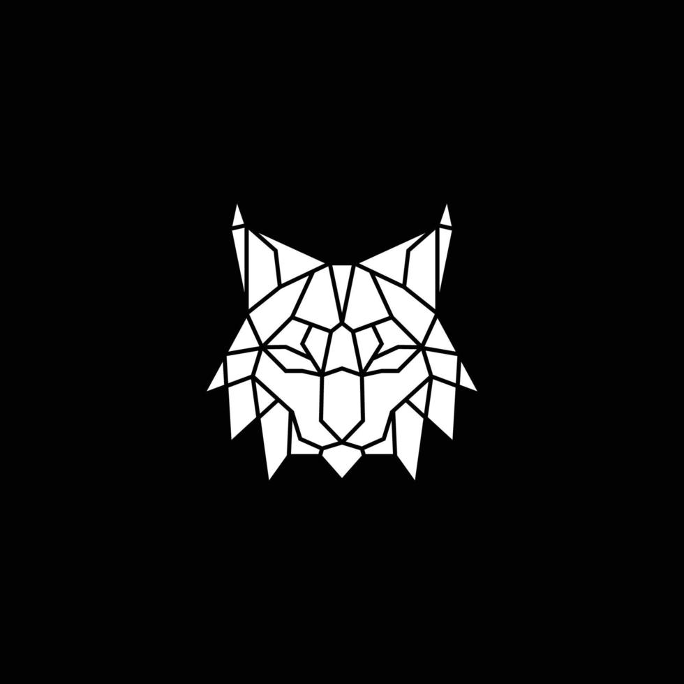 Lynx head geometric logo icon design template vector
