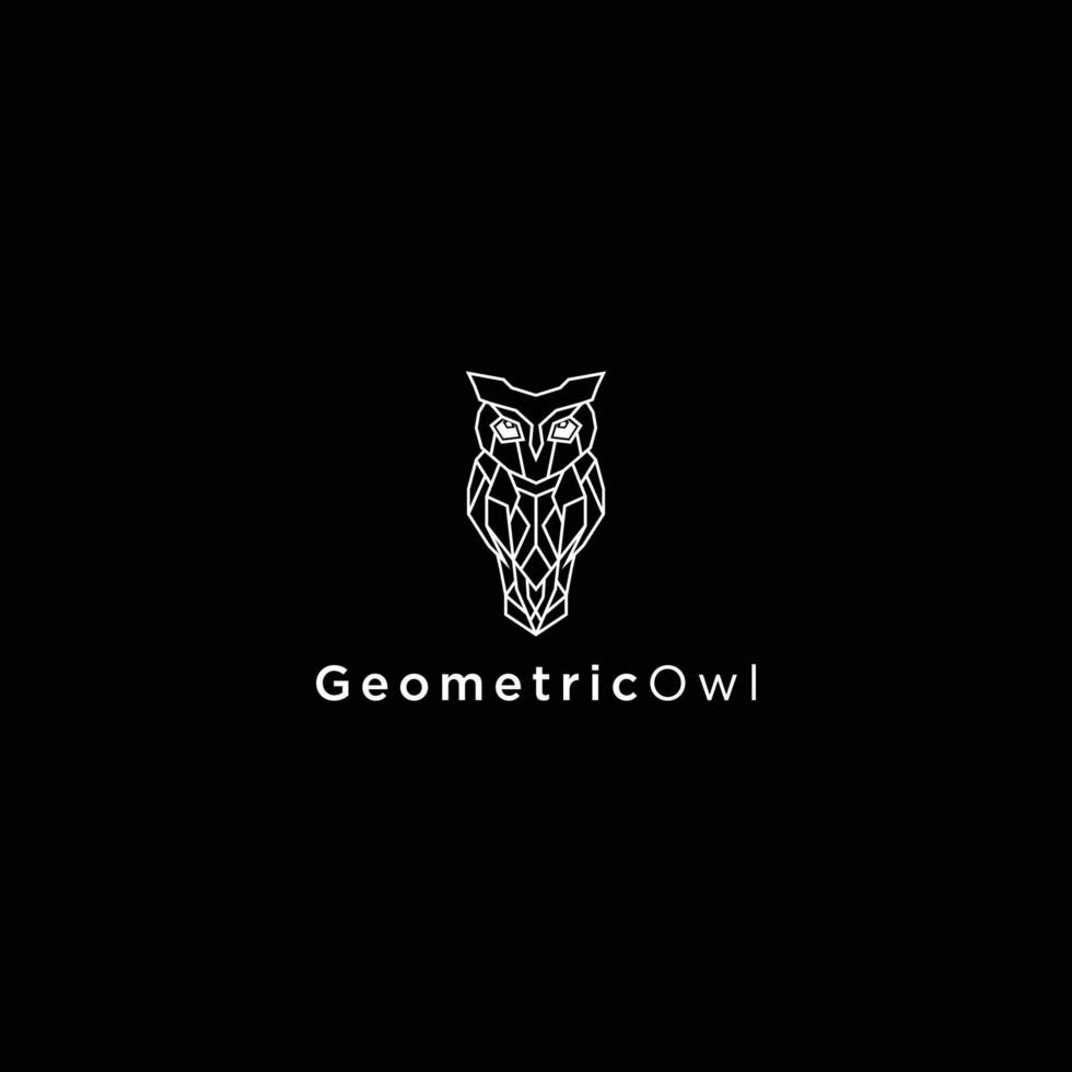 Owl geometric polygonal logo vector icon design template