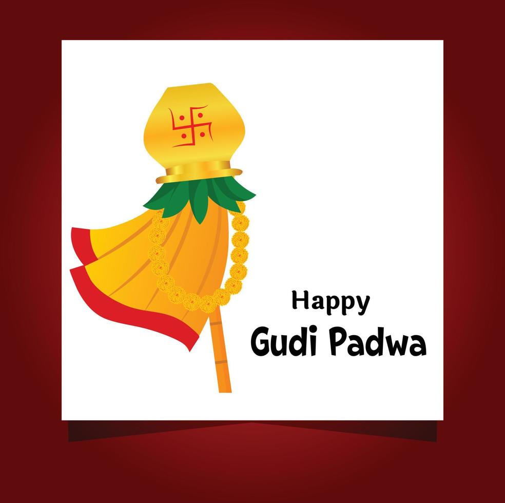 contento gudi Padwa Maharashtra nuevo año festival vector ilustración
