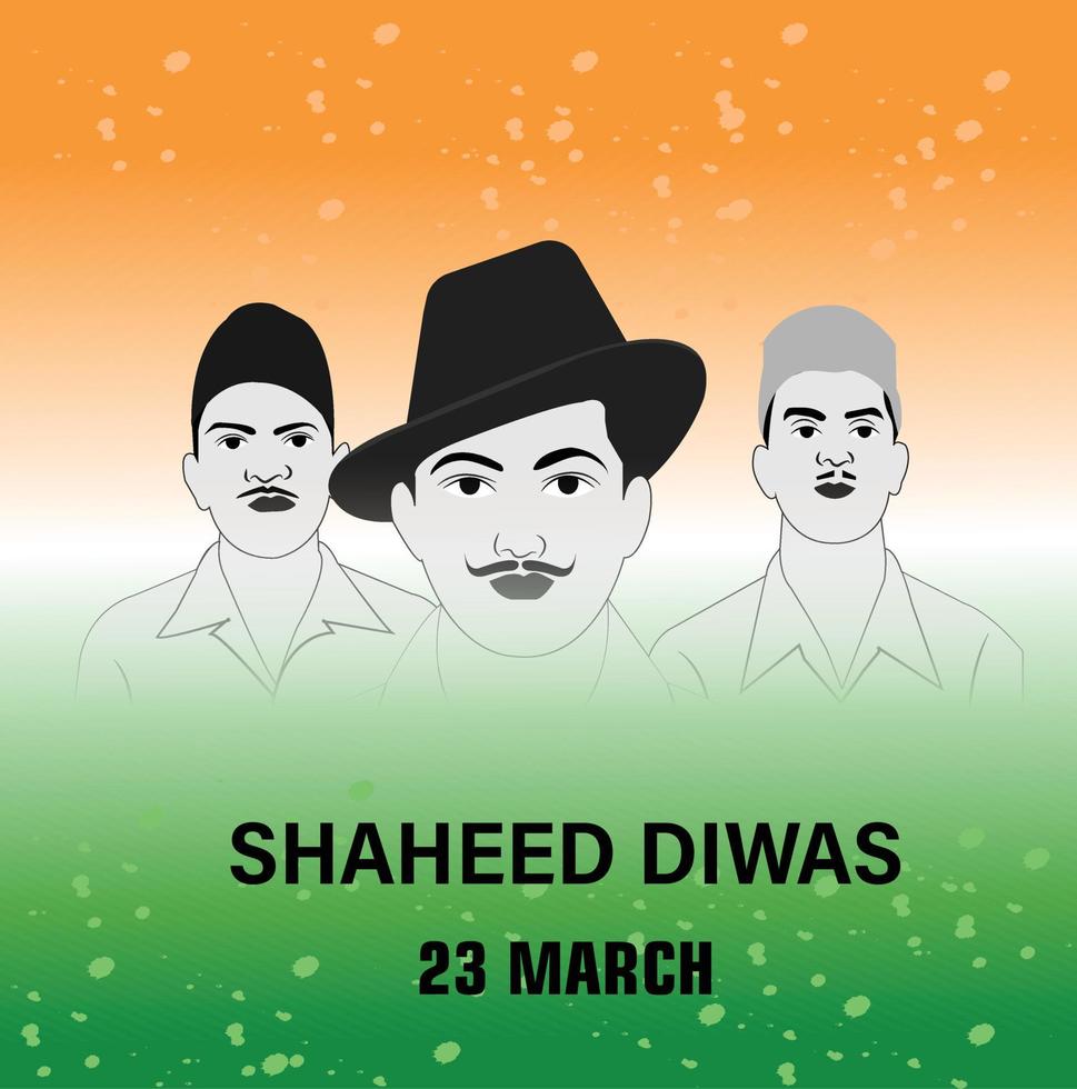 Shaheed Diwas Martyrs' Day 23 March Vector Illustration