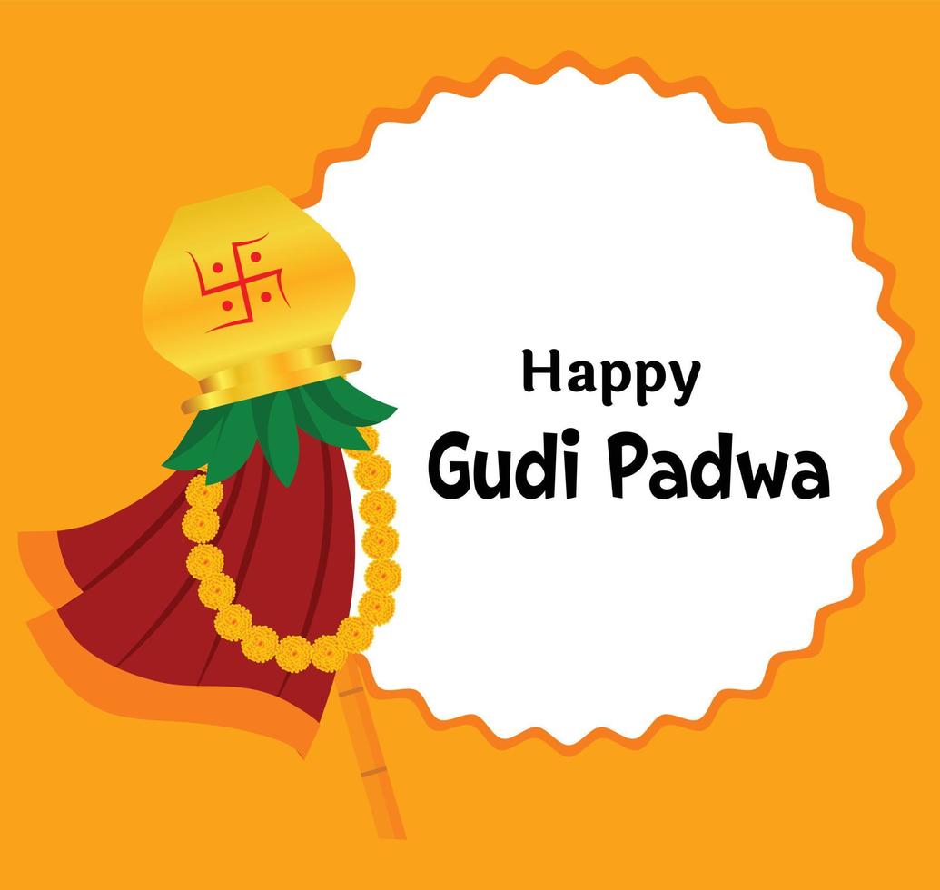 Happy Gudi Padwa Maharashtra New Year Festival Vector Illustration