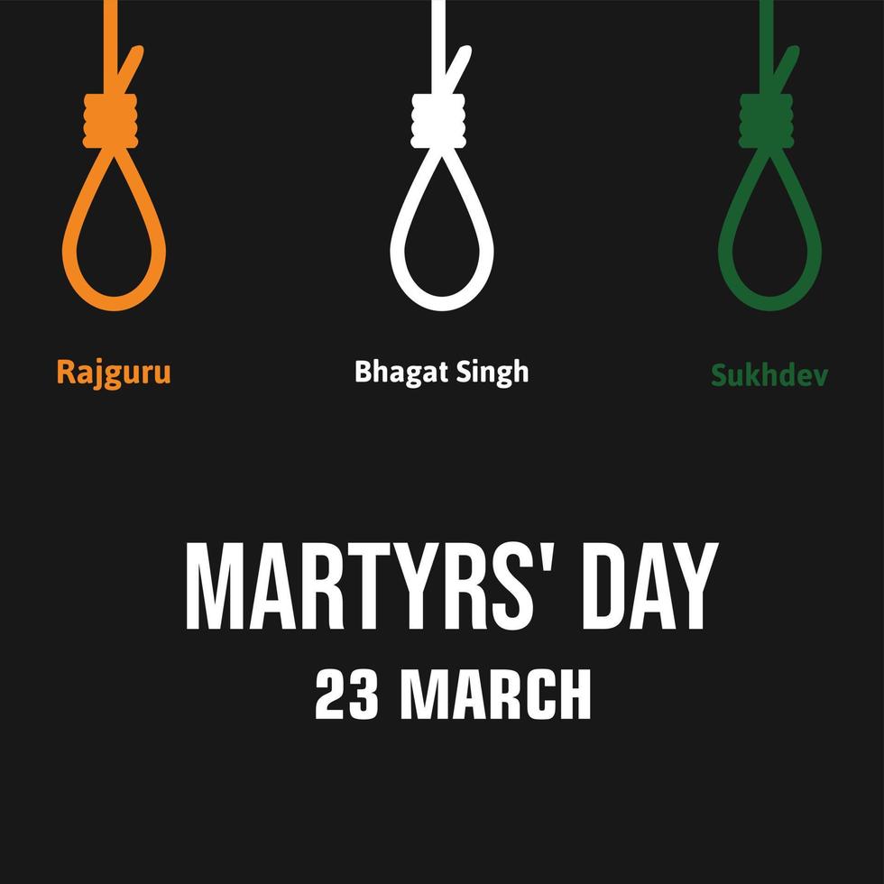 Shaheed Diwas Martyrs' Day 23 March Vector Illustration