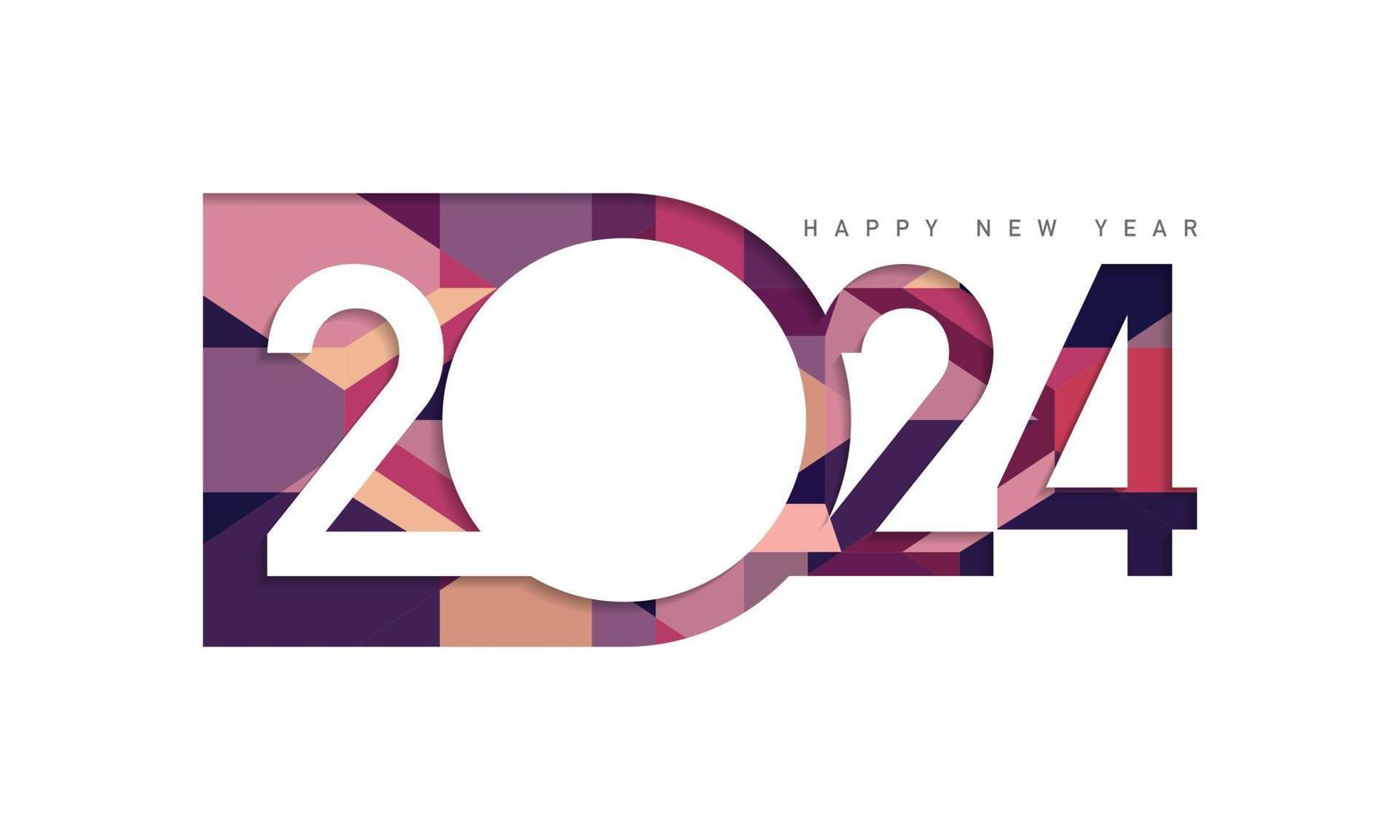 2024 contento nuevo año texto diseño vector. vector