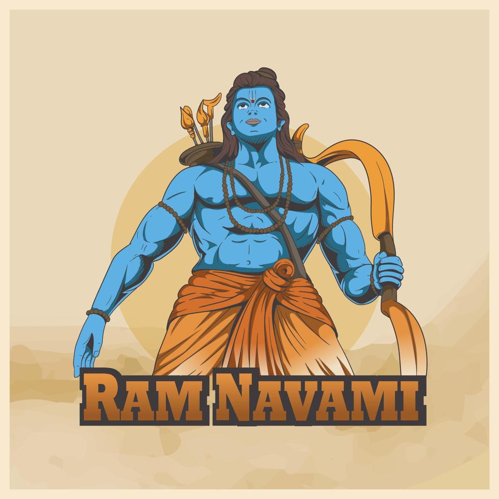 contento RAM navami festival de India vector