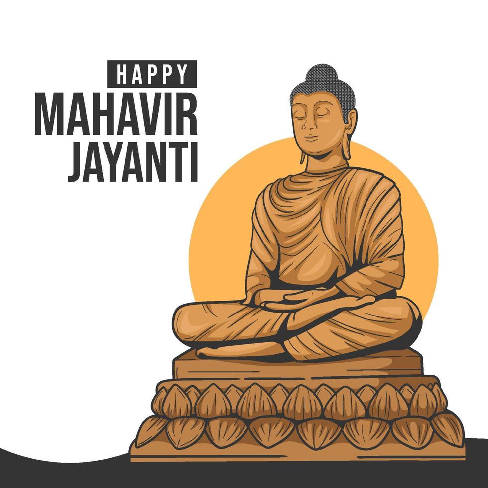 ilustración de mahavir jayanti, celebracion de mahavir cumpleaños vector