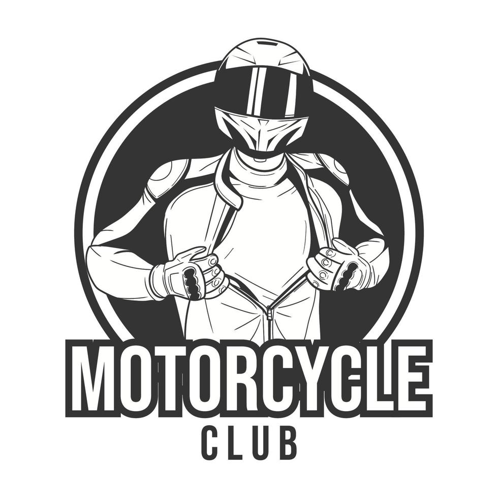 Motorcycle badges. Bikers club emblems, motorbike vector