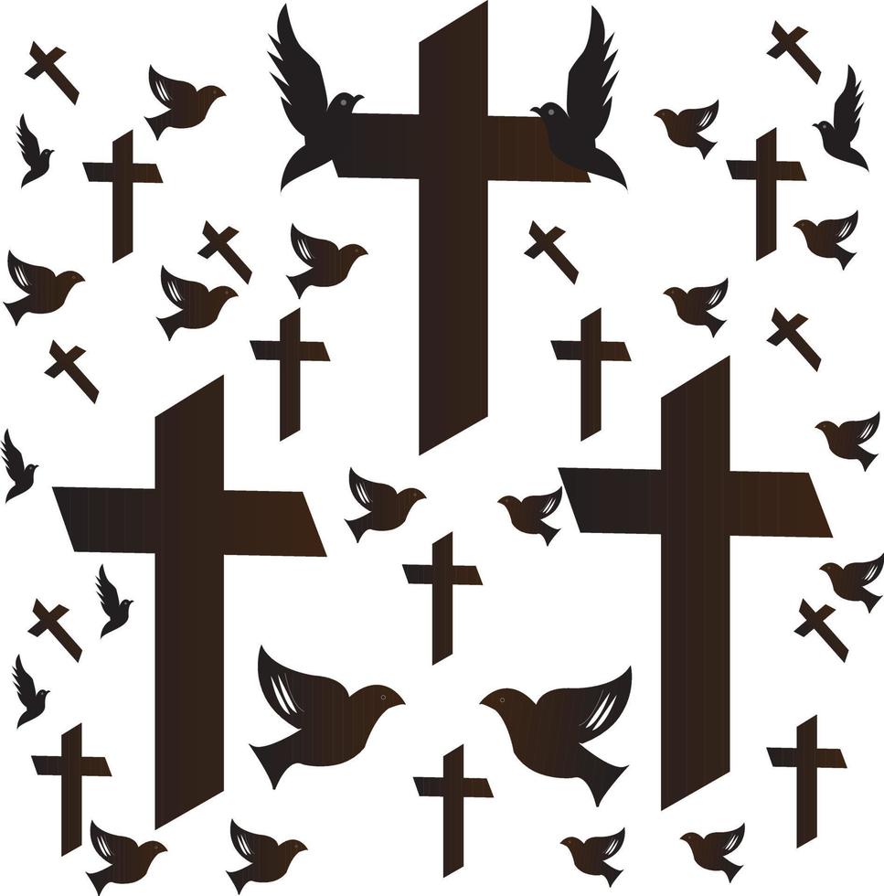 Background good friday cross and dove.Christian religious wallpaper and backdrop vector. vector