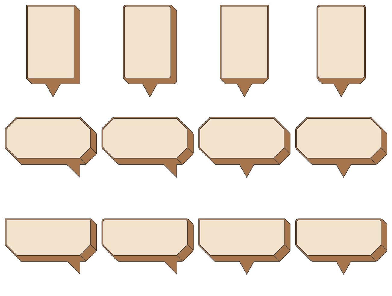 Speech box set, Frame for message. vector