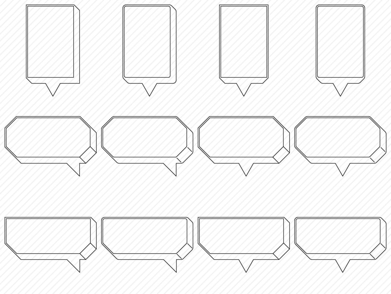 Speech box set, Frame for message. vector