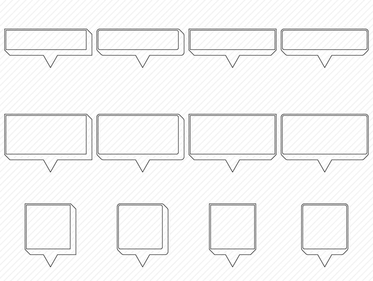 Speech box set, Frame for message. vector