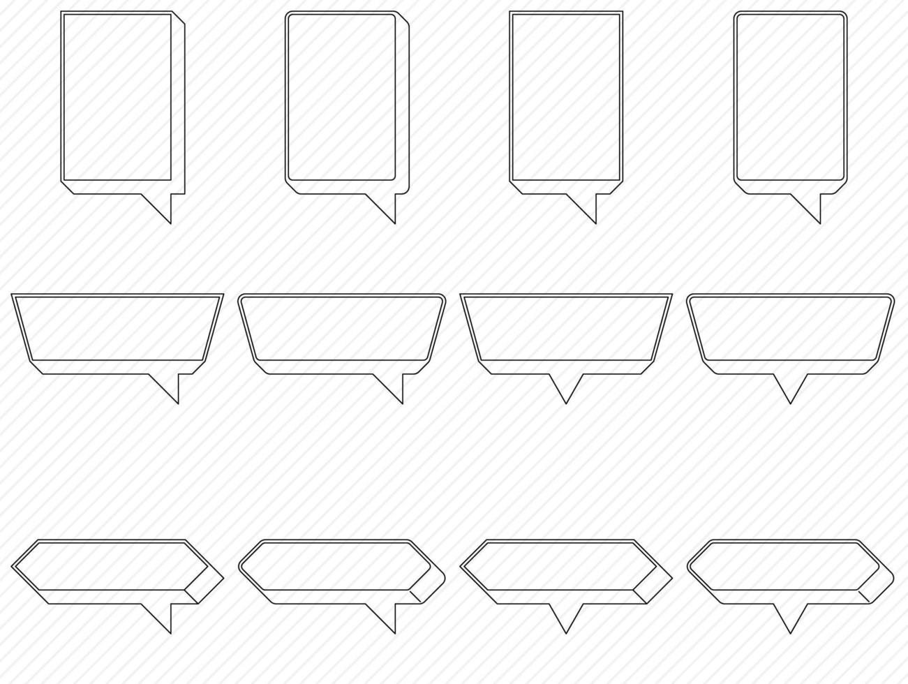 Speech box set, Frame for message. vector