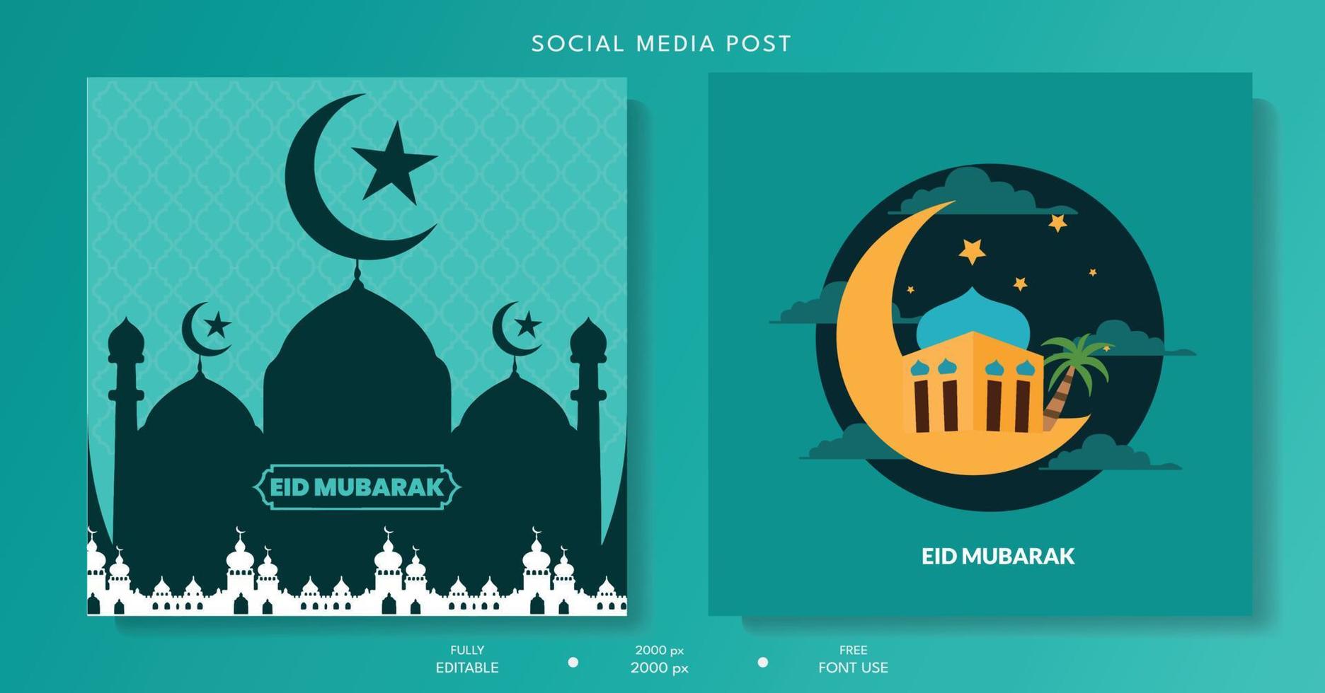 Set ramadan flyer template. Social media post template. vector