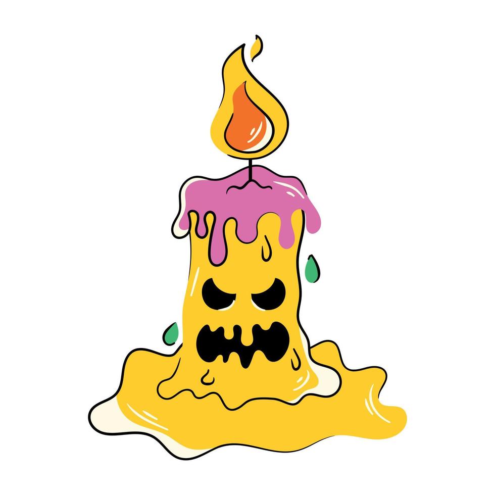 Trendy Scary Candle vector
