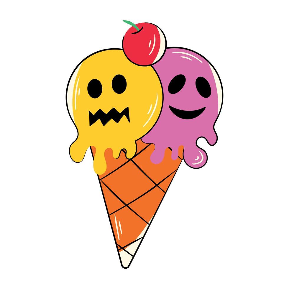 Trendy Halloween Cone vector
