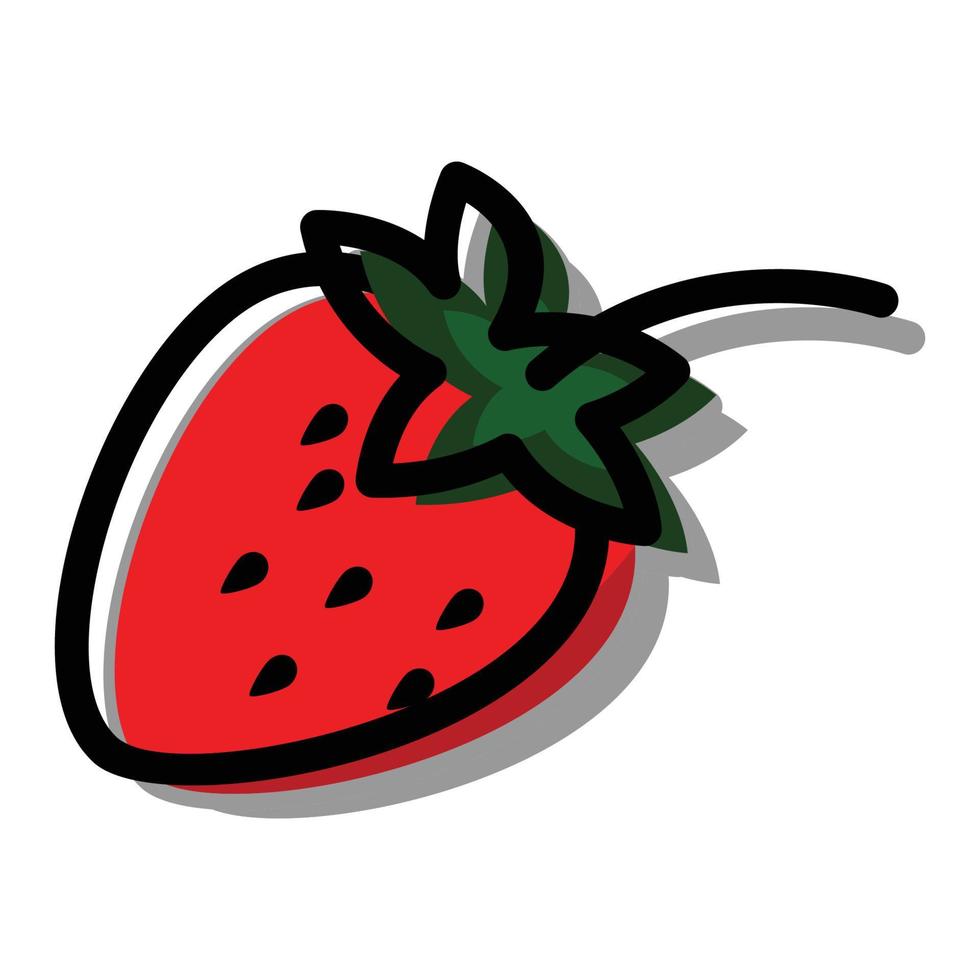 vector mano dibujado fresa Fruta ilustración