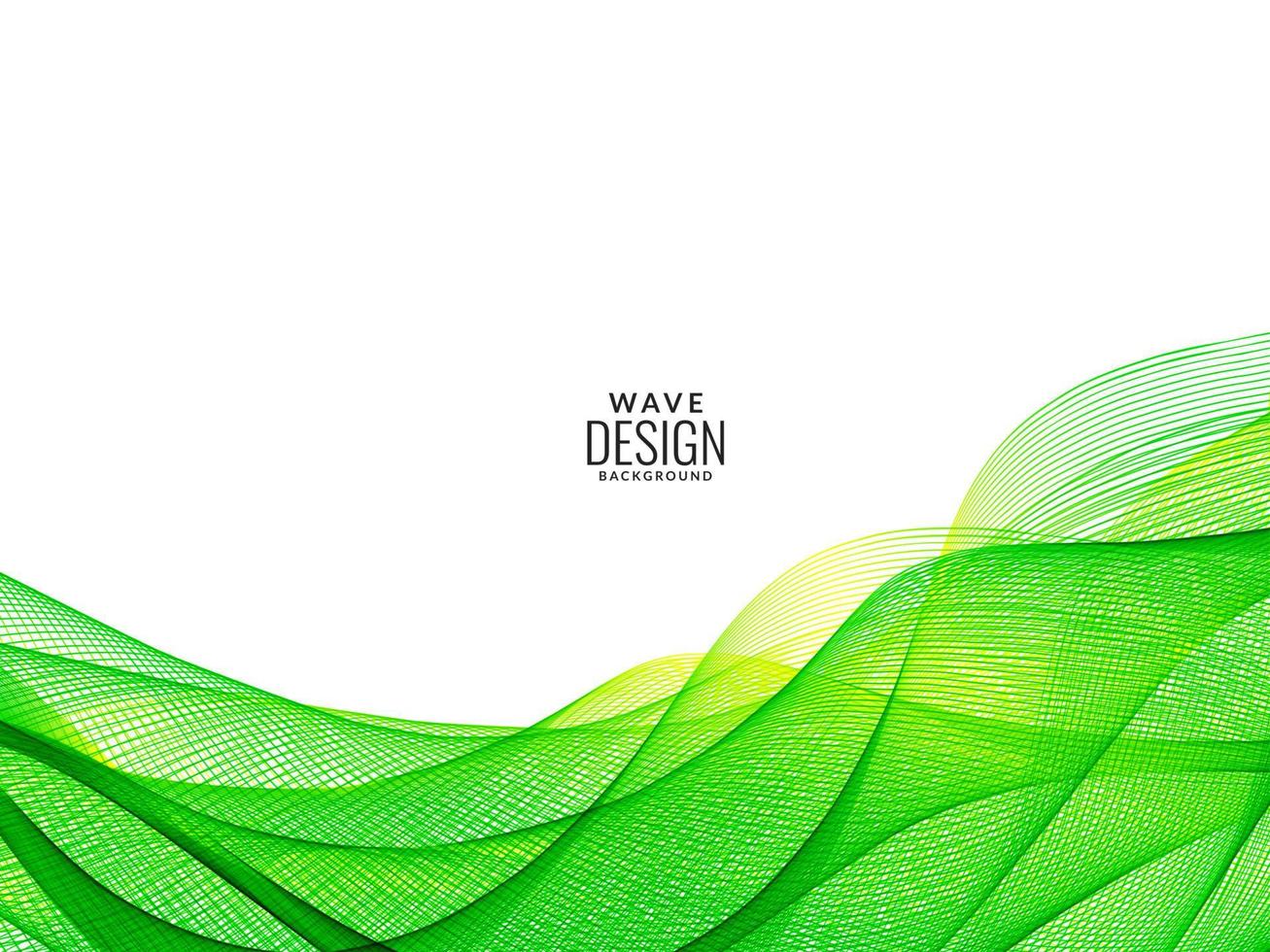Green flowing stylish wave in white background illustration pattern vector