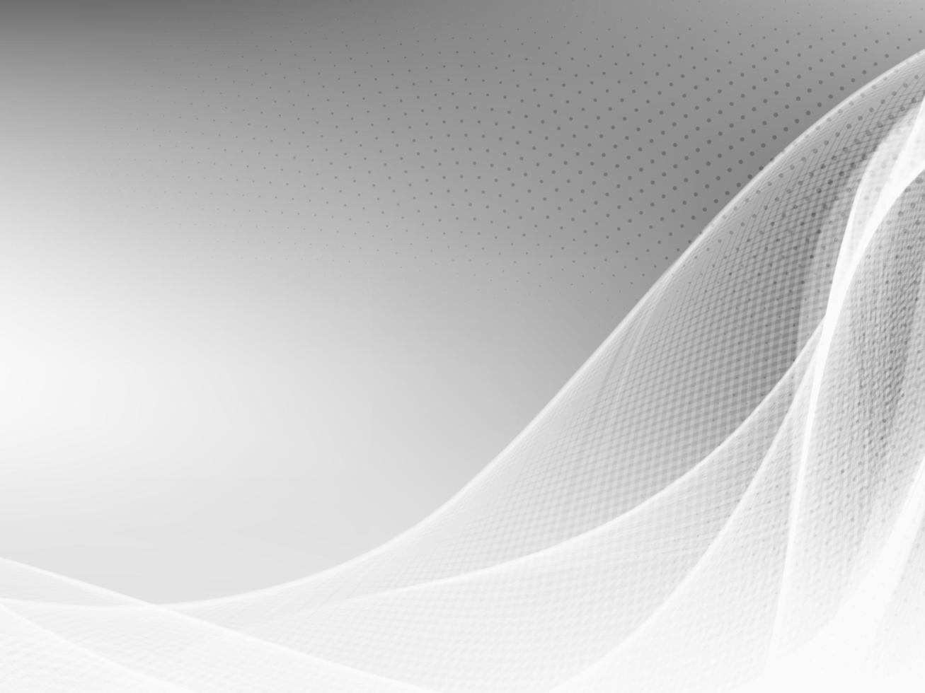 Abstract transparent white wave background vector