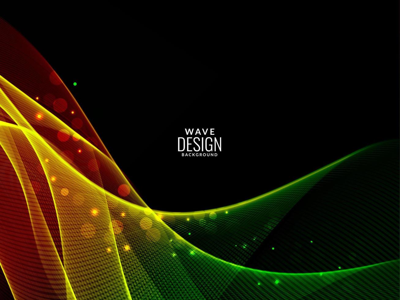 Abstract color flowing stylish wave in dark background illustration pattern vector