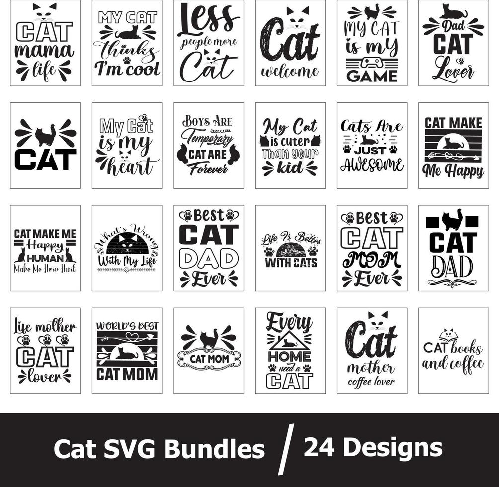 gatos svg manojos vector