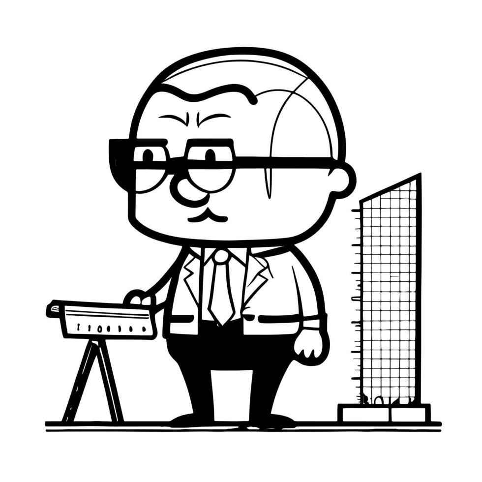 cute cartoon Architect svg vector