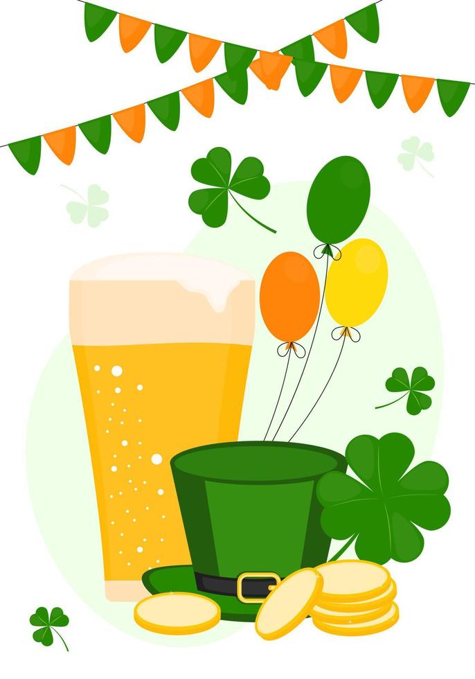 Saint Patricks Day greeting card. Happy St Patricks Day banner design. March 17. vector
