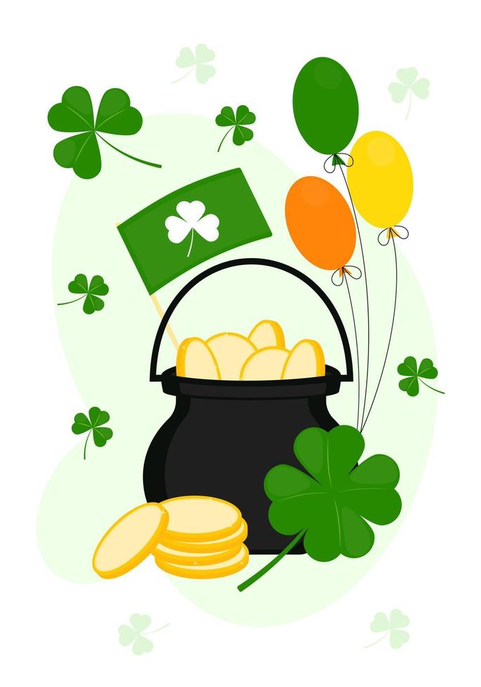 Santo patricks día saludo tarjeta. S t patricks día fiesta vector póster de irlandesa día festivo.