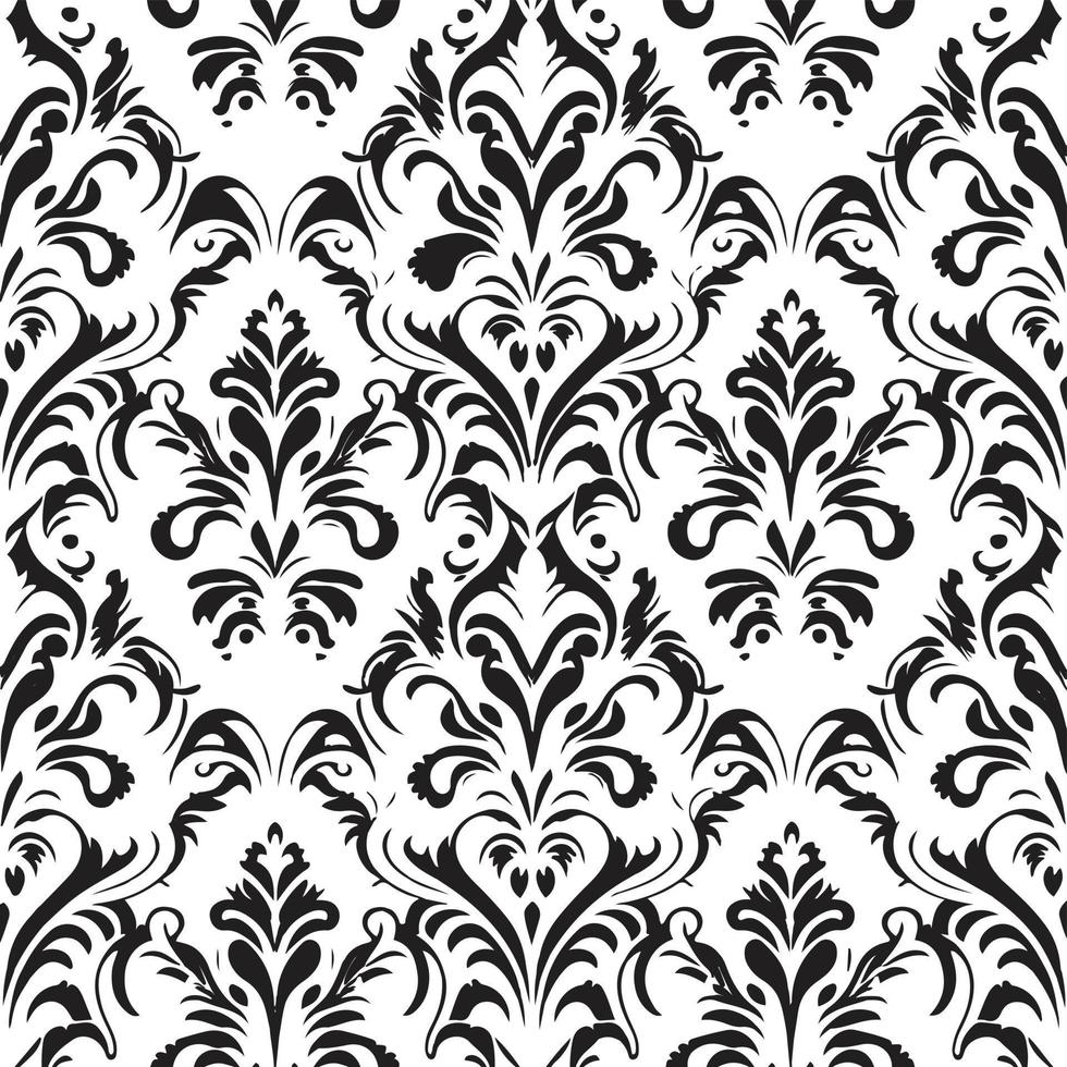Black and white Floral pattern. Seamless floral elements. vector