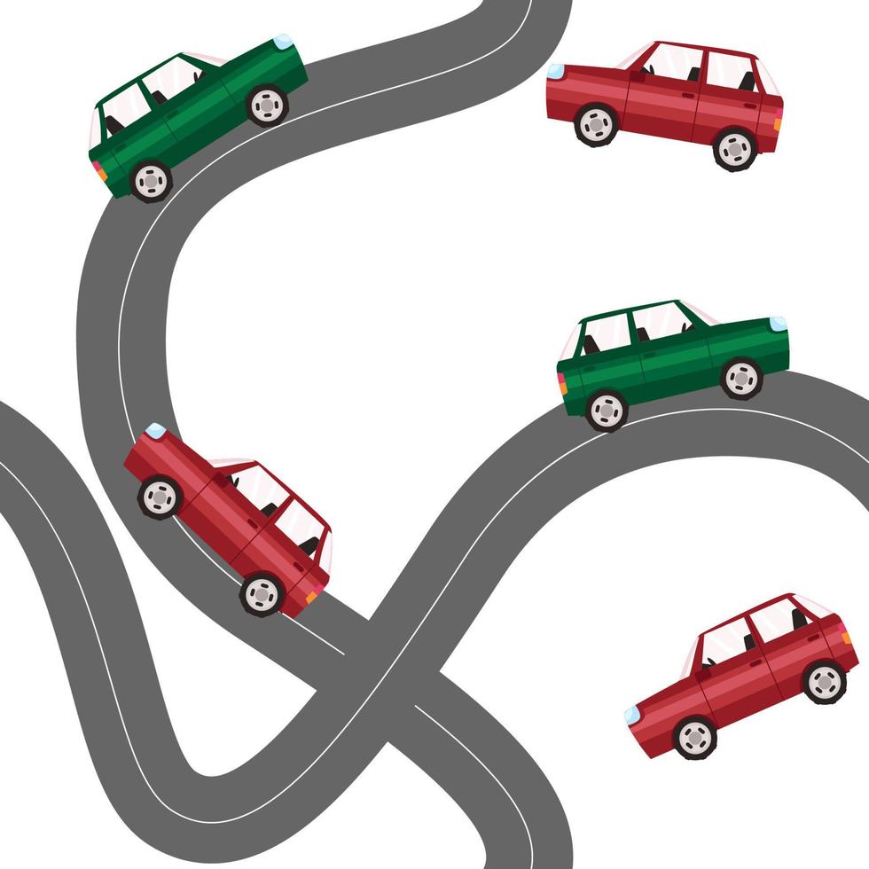 sin costura vector modelo con pequeño carros y la carretera señales en blanco antecedentes. para tela, envase, textil, fondo de pantalla, vestir diseño. vector ilustración.