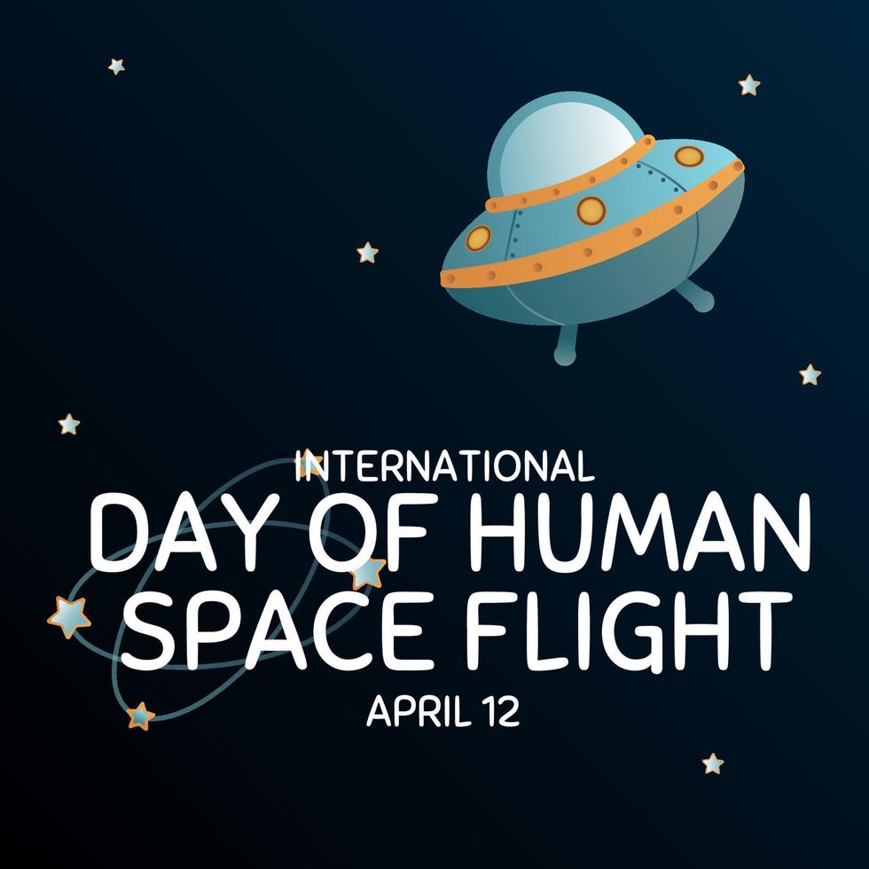 International day human space flight. 12 April Cosmonautics Day banner with rocket. Horizontal web banner. vector