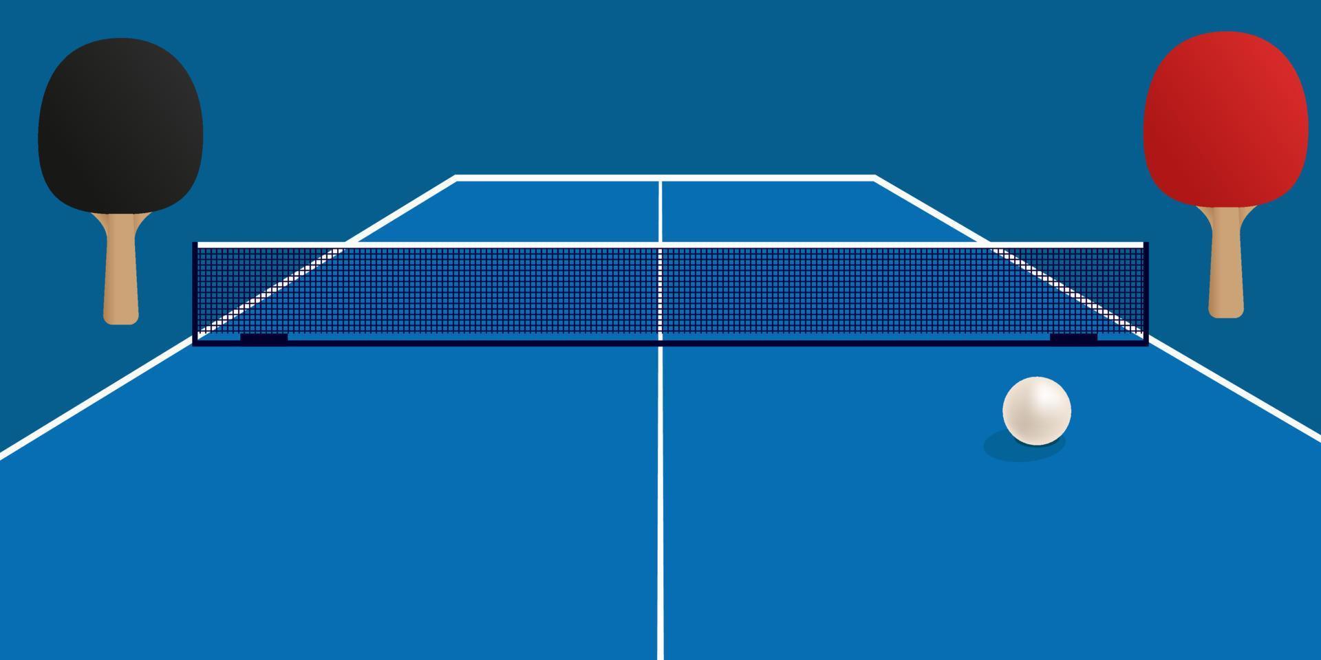 Template for poster, card, or ticket. Racket for table tennis and ball. Vector illustration.