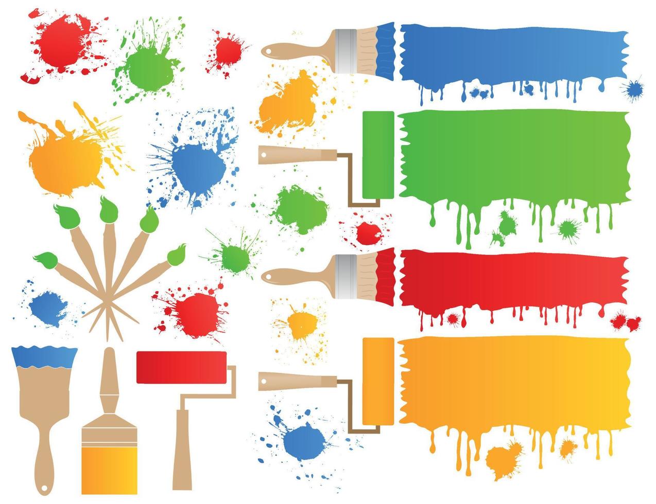 Set of icons for the artist. A vector illustration