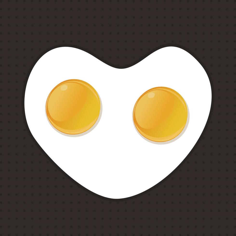 Fried eggs from two eggs. A vector illustration