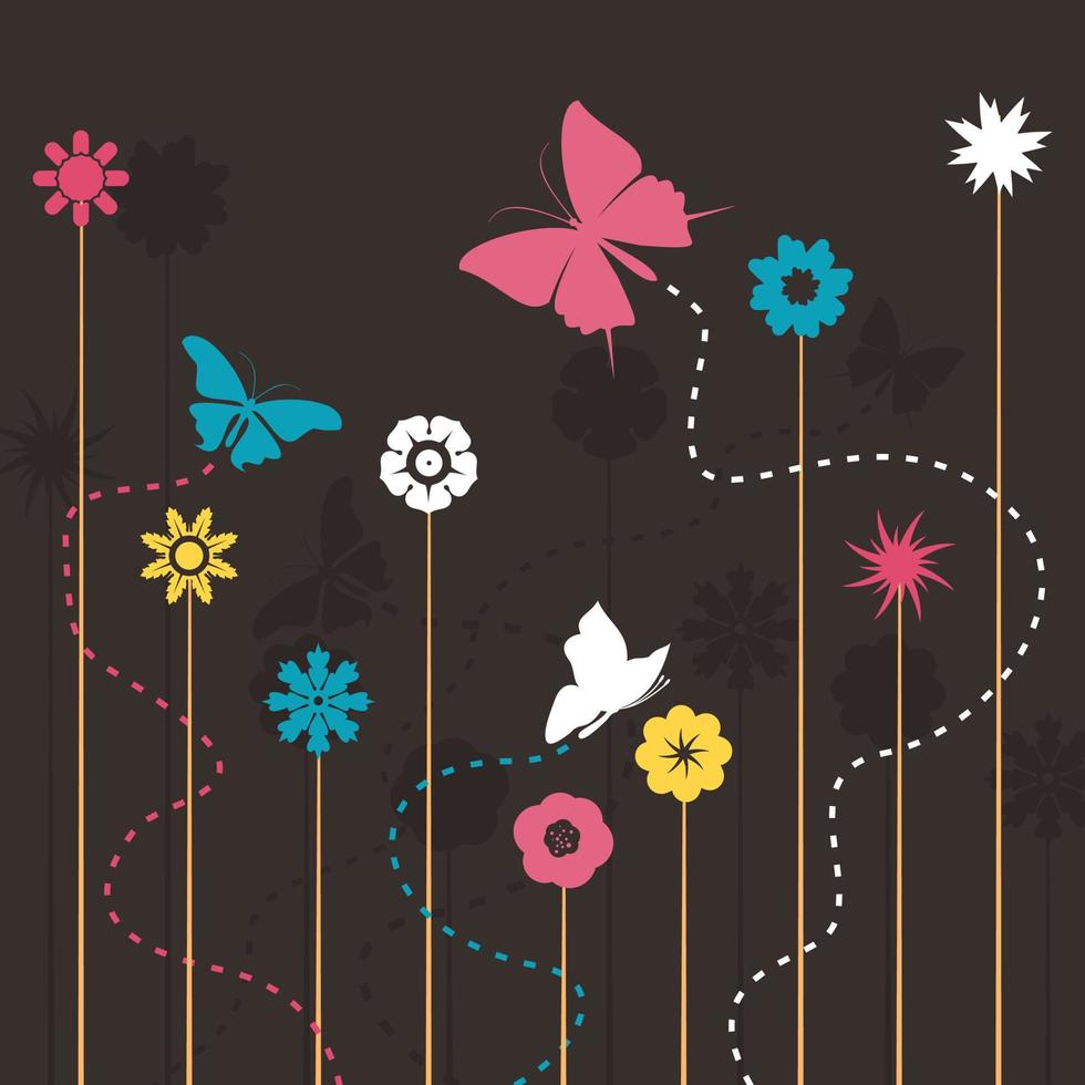 Background from plants and a flower. A vector illustration