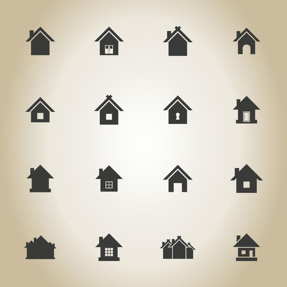 Set of icons of houses for web design vector