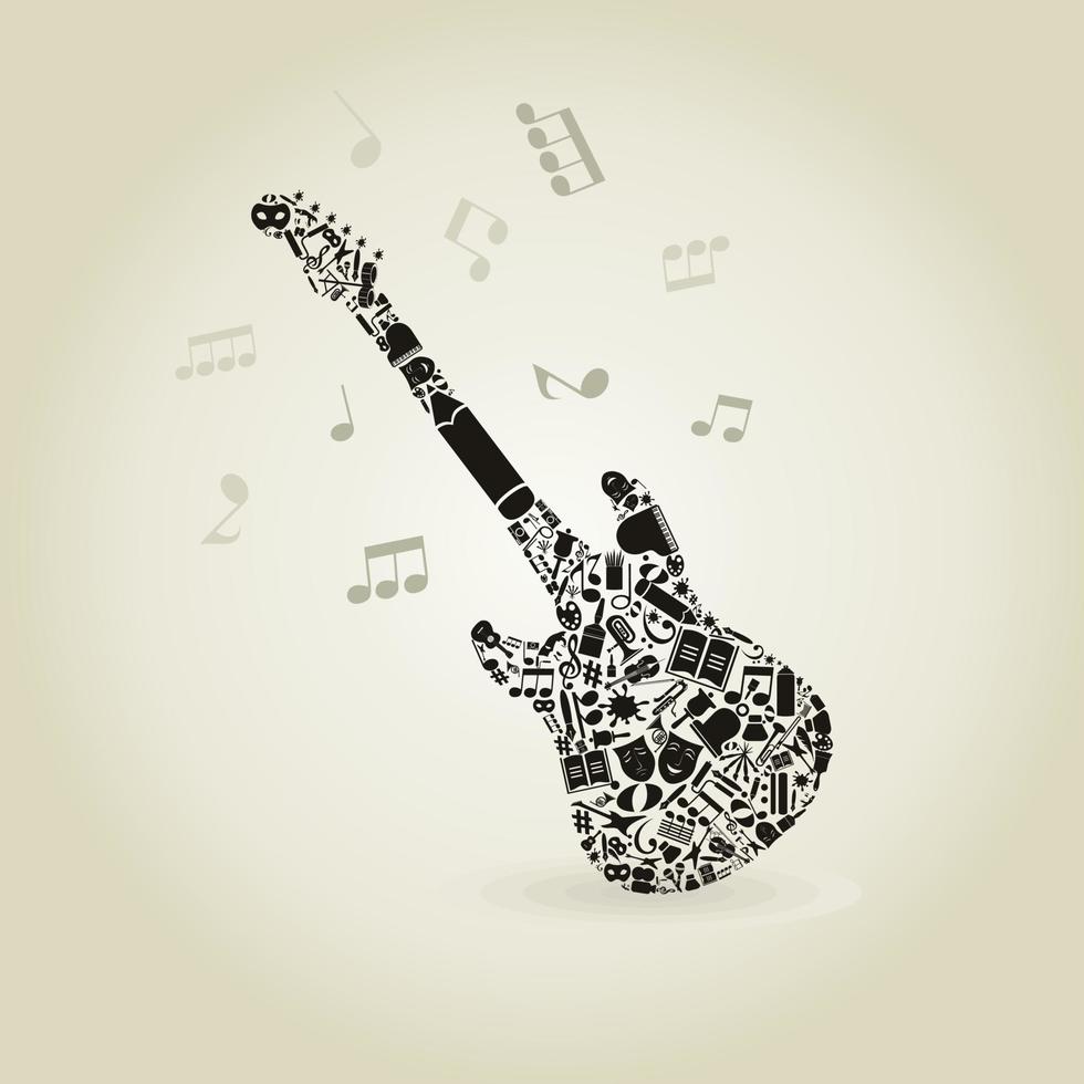 guitarra hecho de Arte. un vector ilustración
