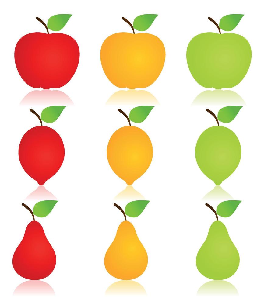 Set of icons of food. A vector illustration