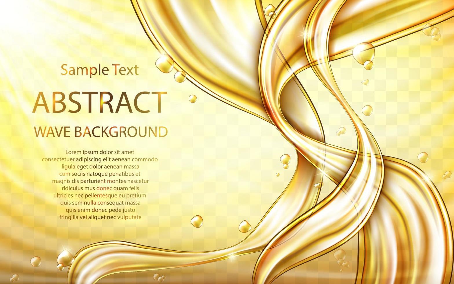 Yellow golden flowing liquid abstract vector