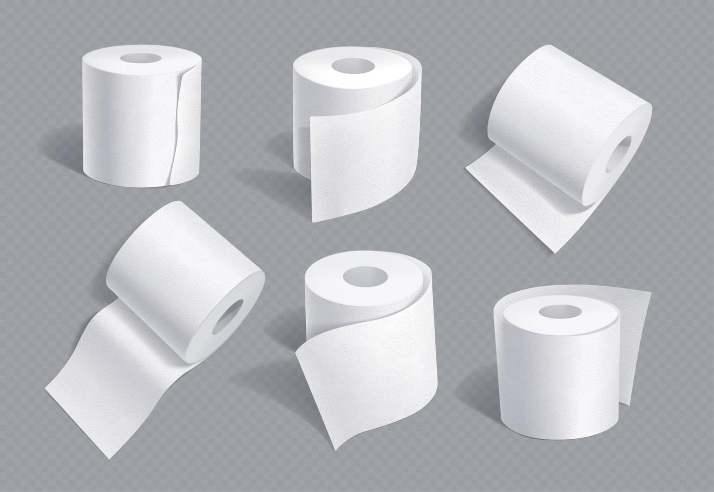 Realistic toilet paper mockups perforated texture vector