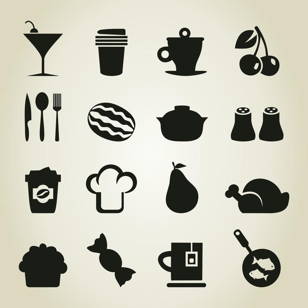 conjunto de íconos de alimento. un vector ilustración