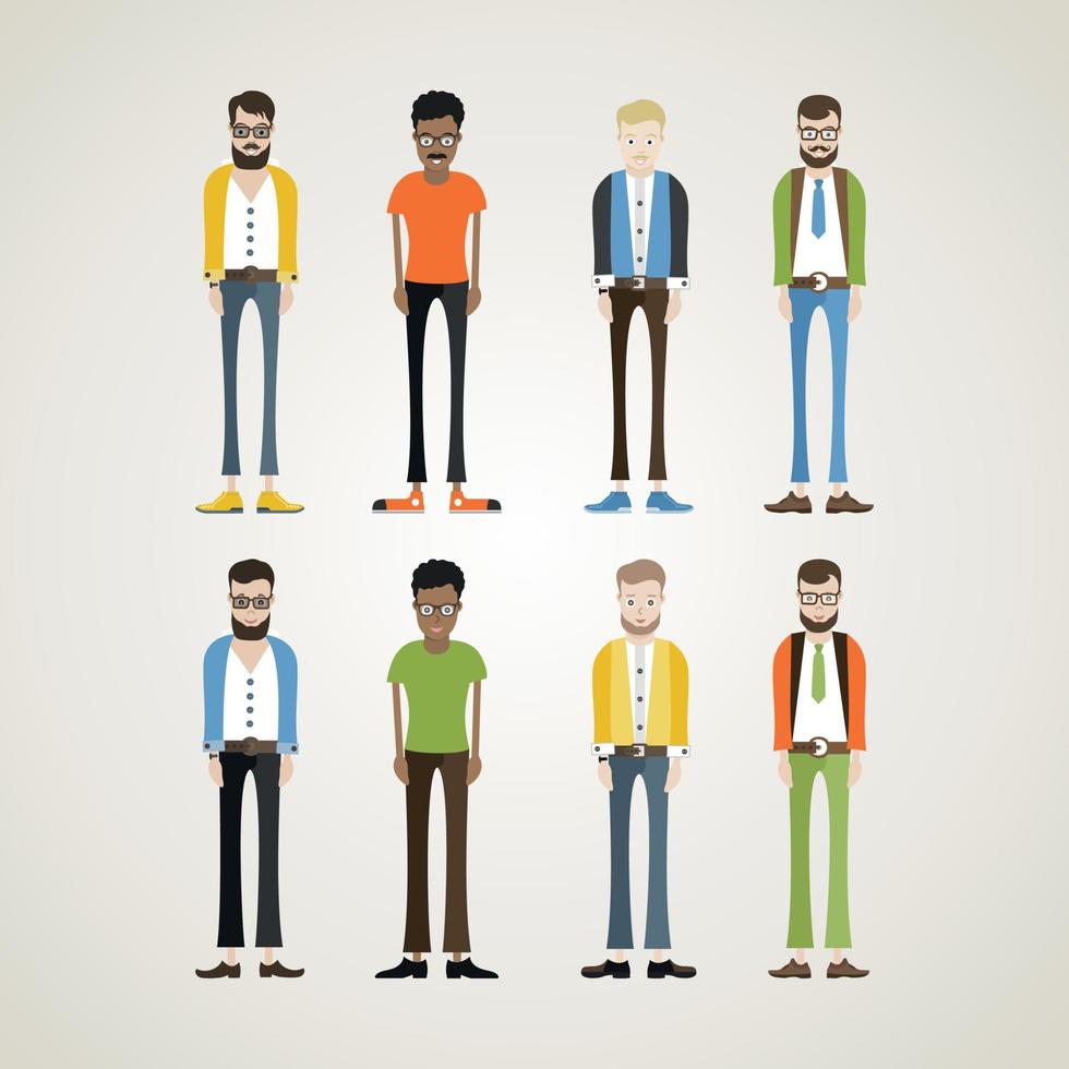 Men and the woman on communication. A vector illustration