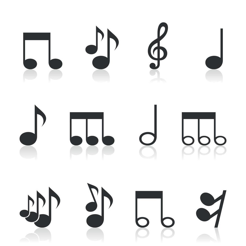 conjunto de íconos de musical notas para diseño vector