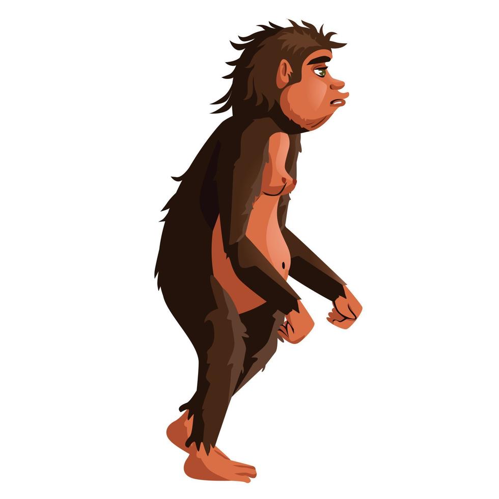 Ancient monkey, human ancestor illustration vector