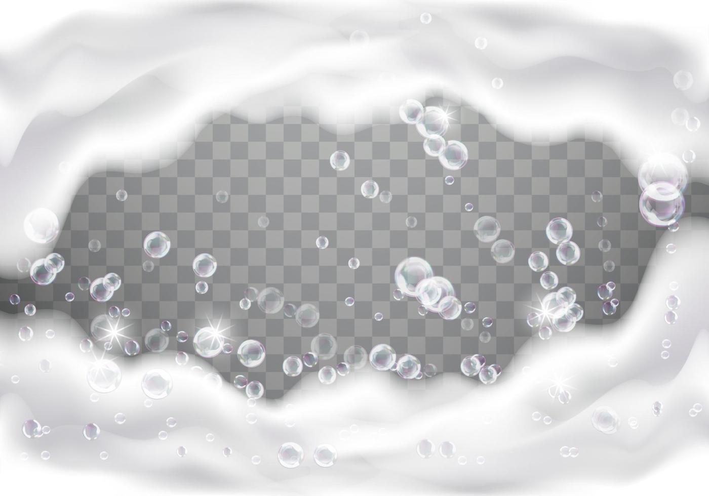 Bath foam or soap suds realistic vector