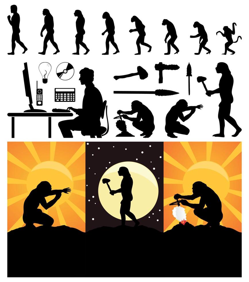 Silhouettes of men. A vector illustration