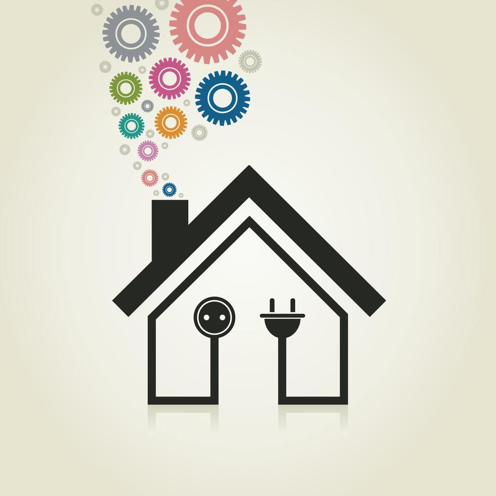 Roofs of houses on a grey background. A vector illustration