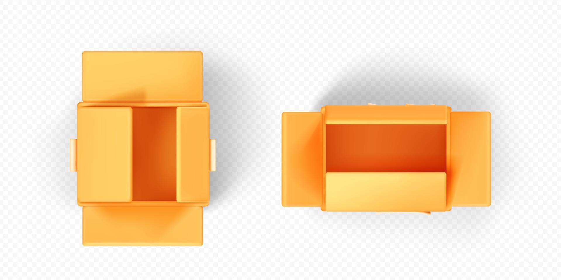 Top view cardboard box on transparent background vector