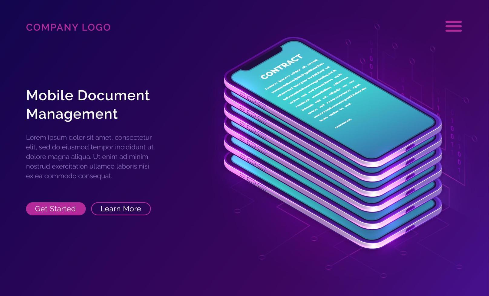 Mobile document manager business concept vector