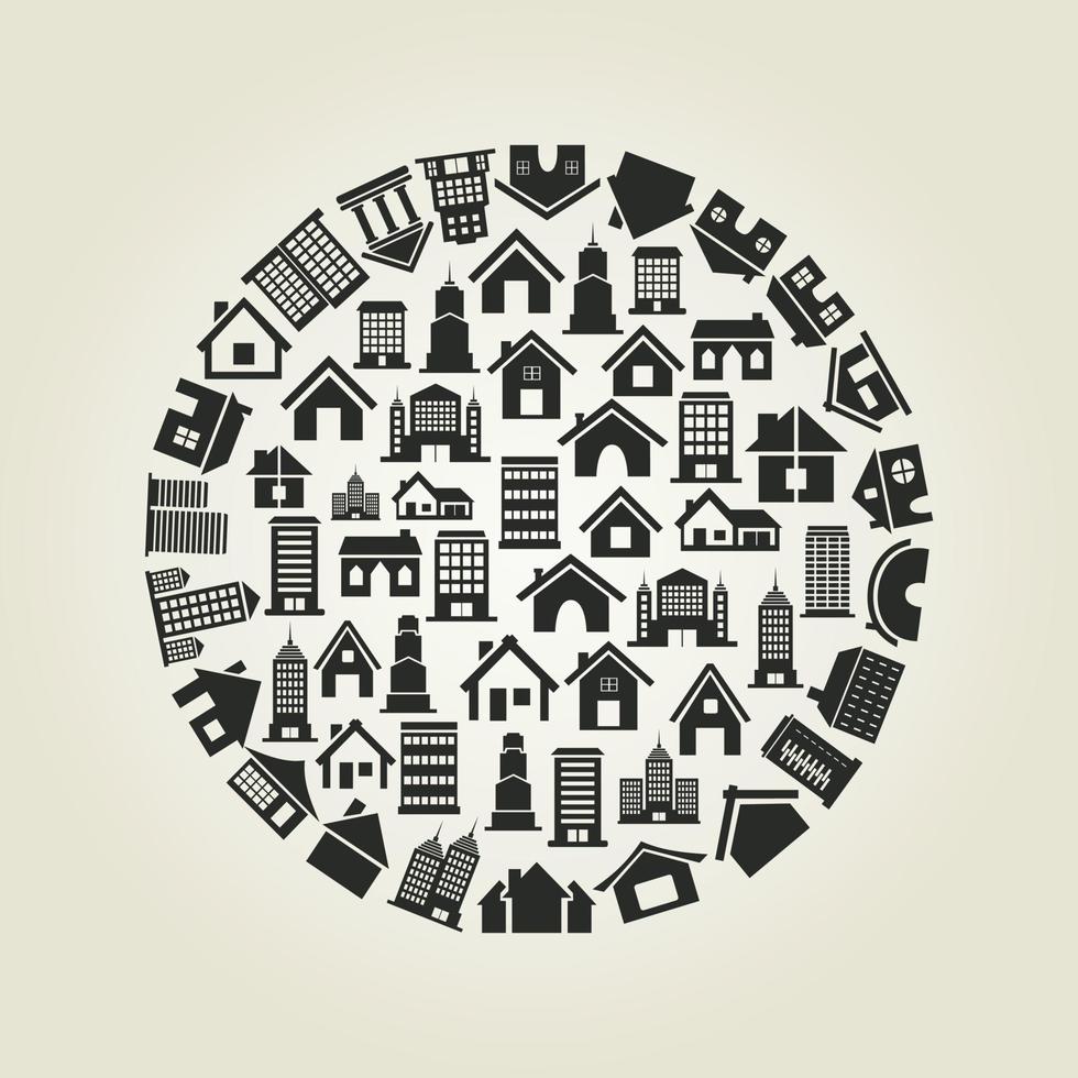 Holiday card on the theme of houses vector