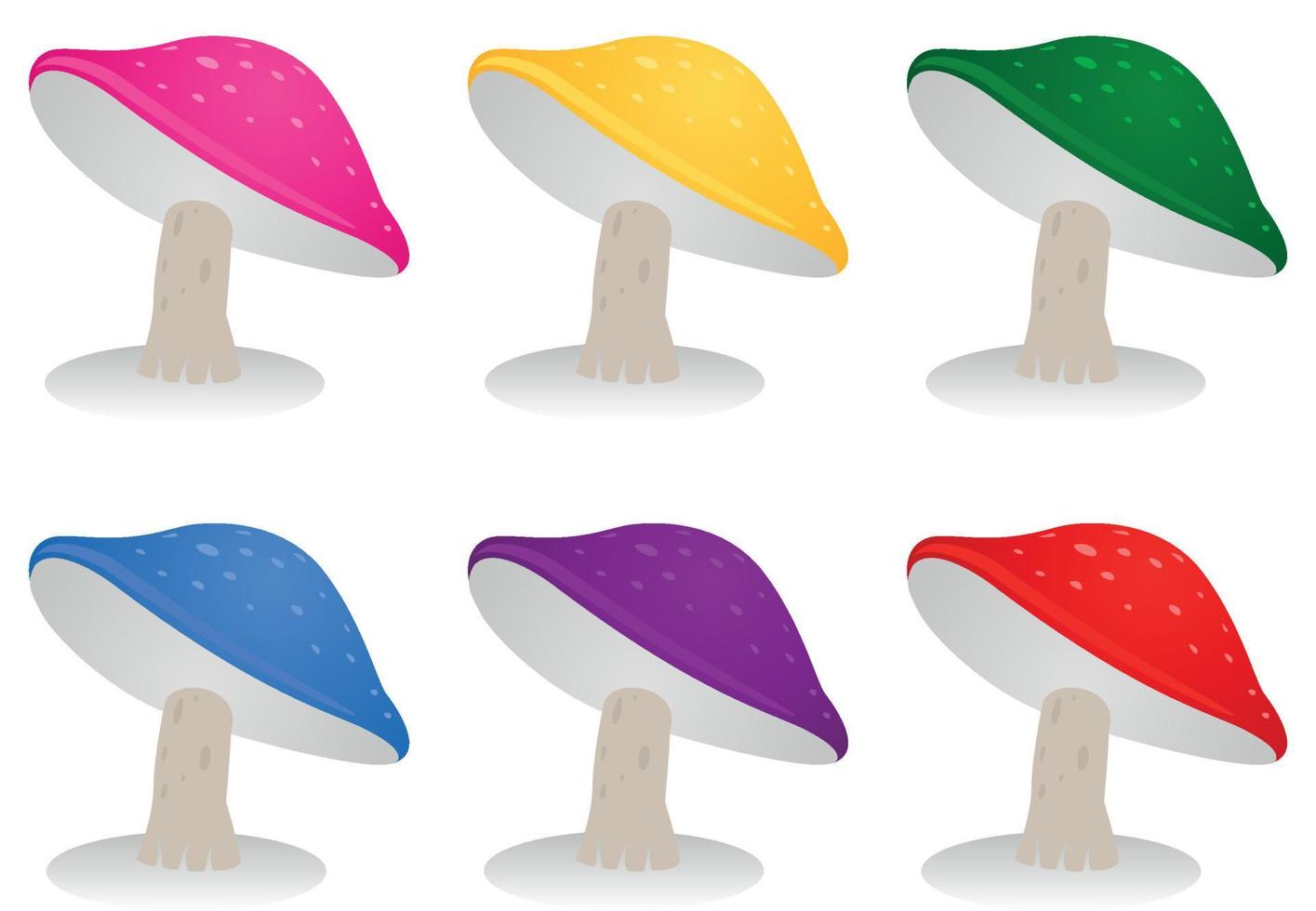 Set of icons of mushrooms. A vector illustration