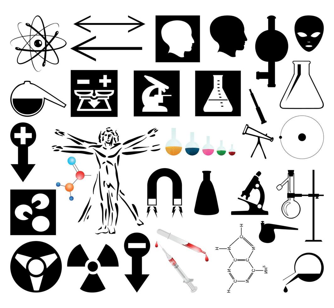 Collection of icons a science. A vector illustration